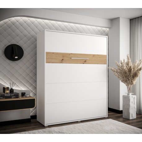 Skabsseng 160x200 cm – Nordica i Hvid/Sort med LED