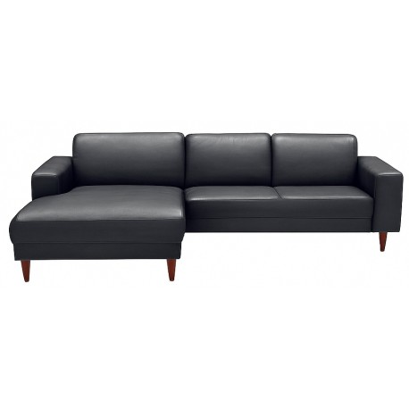 Hjort Knudsen Hadsten semianilin læder chaiselong sofa Venstrevendt