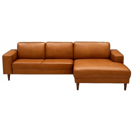Hjort Knudsen Hadsten semianilin læder chaiselong sofa Højrevendt