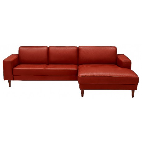 Hjort Knudsen Hadsten semianilin læder chaiselong sofa Højrevendt