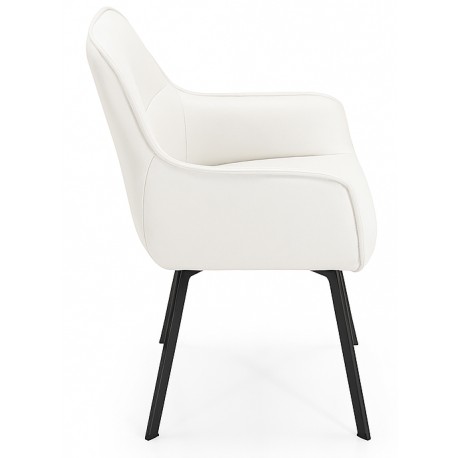 Hjort Knudsen Bornholm spisebordsstol Hvid ægte læder