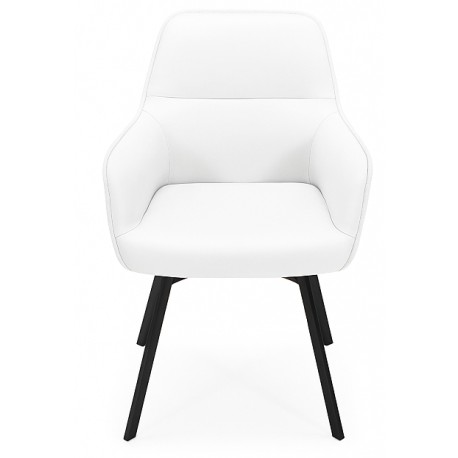 Hjort Knudsen Bornholm spisebordsstol Hvid ægte læder