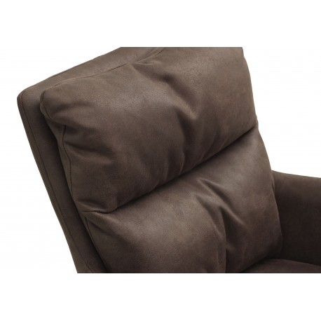 Lotus Spisebordsstol med armlæn - Brun micro læder bull