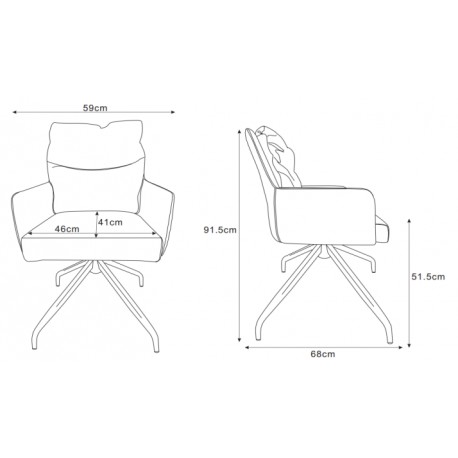 Lotus Spisebordsstol med armlæn - Brun micro læder bull