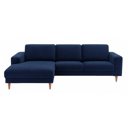 Hjort Knudsen Hadsten Chaiselong velour sofa venstrevendt