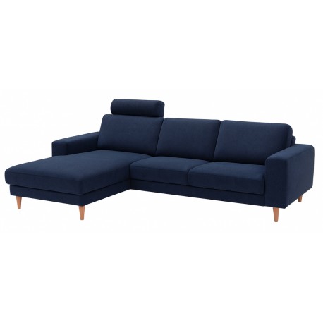 Hjort Knudsen Hadsten Chaiselong velour sofa venstrevendt