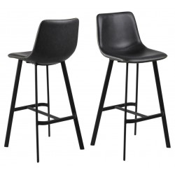 I_Oregon barstol sort læderlook