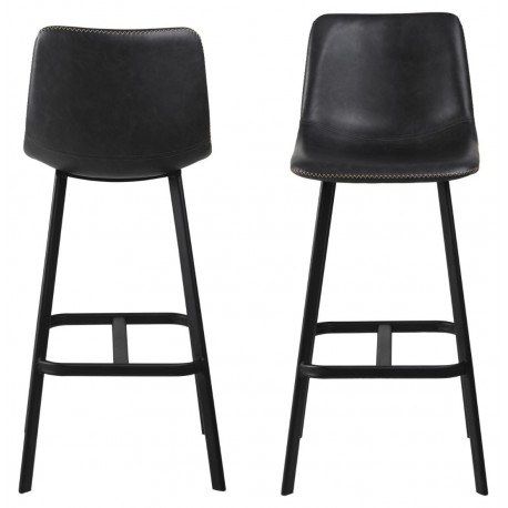 I_Oregon barstol sort læderlook