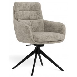 Comfort spisebordsstol med armlæn – drejefunktion med retur og vippefunktion – Juto stof grå