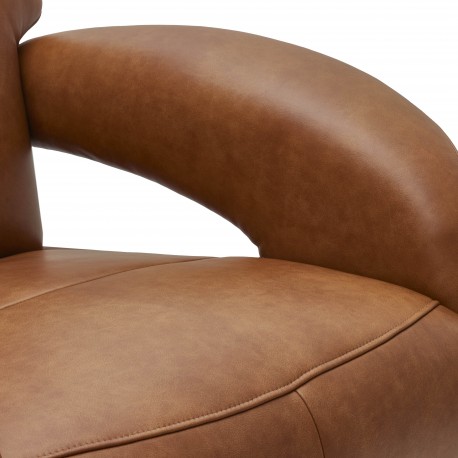 Bull lænestol med 2 motor og indbygget skammel - Cognac læder