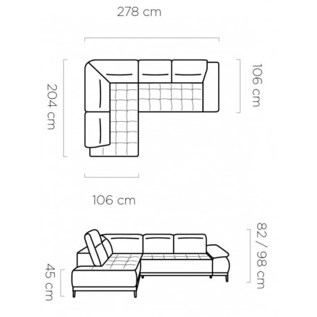 CALVARO hjørnesofa Venstrevendt