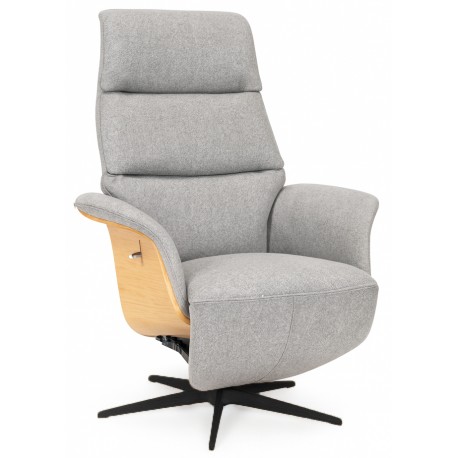 Dundee lænestol med indbygget skammel - Stof