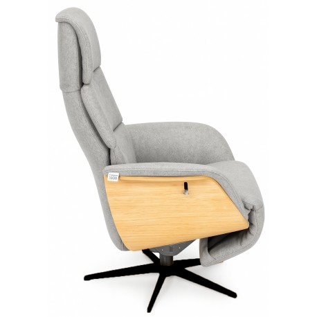 Dundee lænestol med indbygget skammel - Stof