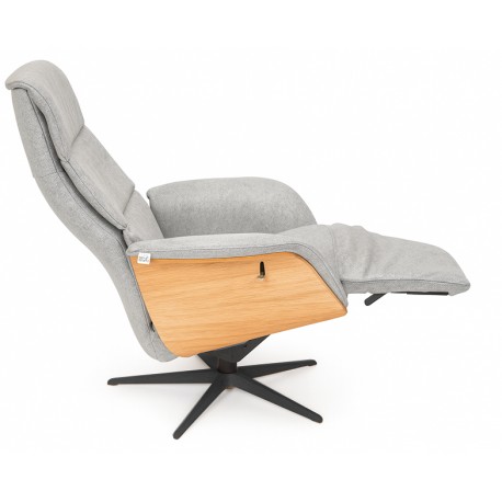 Dundee lænestol med indbygget skammel - Stof