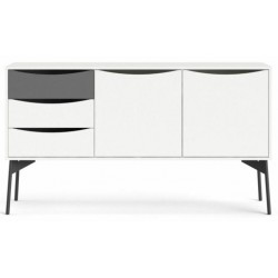 SKAGEN SKÆNK 2 LÅGER + 3 SKUFFER - GRÅ / HVID OUTLET