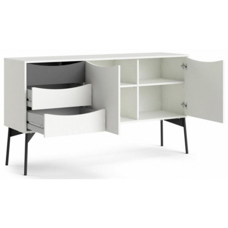 SKAGEN SKÆNK 2 LÅGER + 3 SKUFFER - GRÅ / HVID