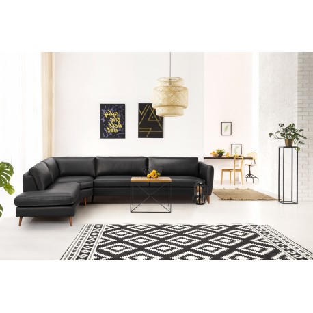 Hjort knudsen Randers hjørnesofa med open end venstrevendt læder