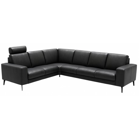 Hjort Knudsen Hadsten semianilin læder hjørnesofa opstilling D32