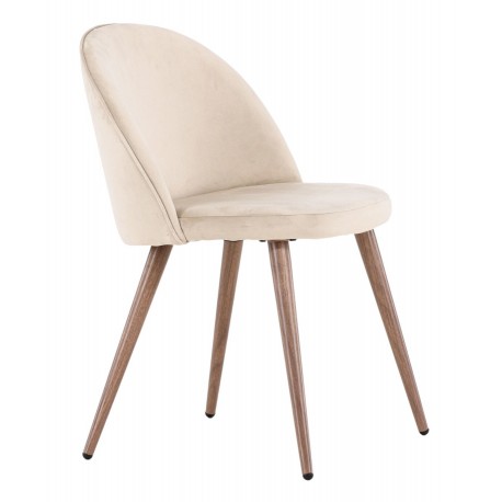 Velvet Spisebordsstol - Beige Velour