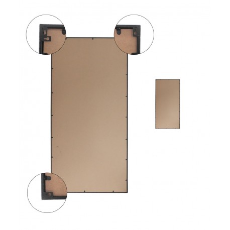 New Yorker Spejl med antiksort ramme i jern str 200x100cm