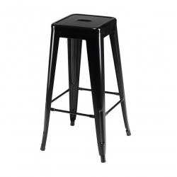 Korona barstol i sortmalet lakeret stål