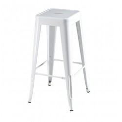 Korona barstol i hvidmalet lakeret stål