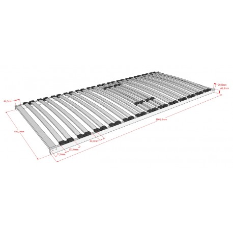 Lamelbund 90 x 200 cm – 26 lameller i massivt træ