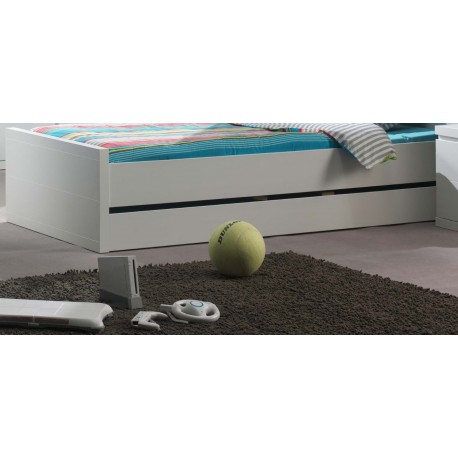 Seng med opbevaring 90 x 190 cm – Lara underseng, hvid