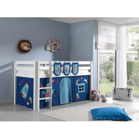 Opbevaringslommer til mellemhøj seng – Astro, blå (3 stk.)