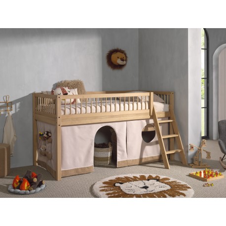 Sengeforhæng til mellemhøj seng – Forrest Oak tekstil, brun