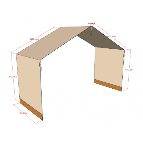 Sengehimmel/tekstil til husseng FORREST – brun, 100 % bomuld