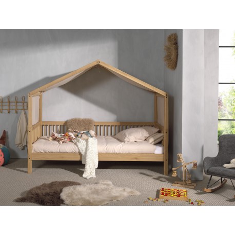 Sengehimmel/tekstil til husseng FORREST – brun, 100 % bomuld