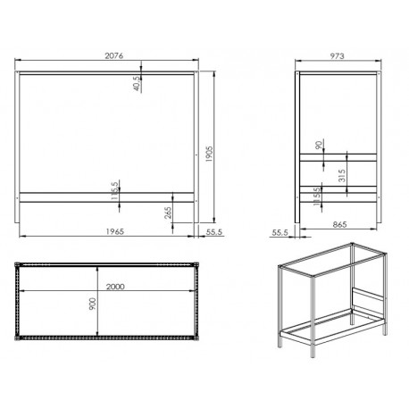 Pino Seng (90 x 200 cm) - Hvid