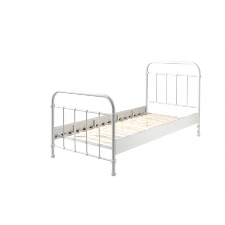 Enkeltseng metal 90 x 200 – New York, hvid