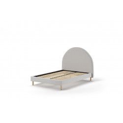 Seng med gavl 140 x 200 – Moon, grå bouclé