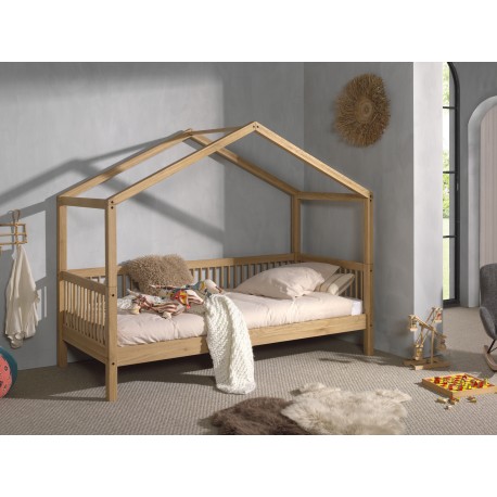 Seng med hustag Forrest Oak 90 x 200 cm – eg