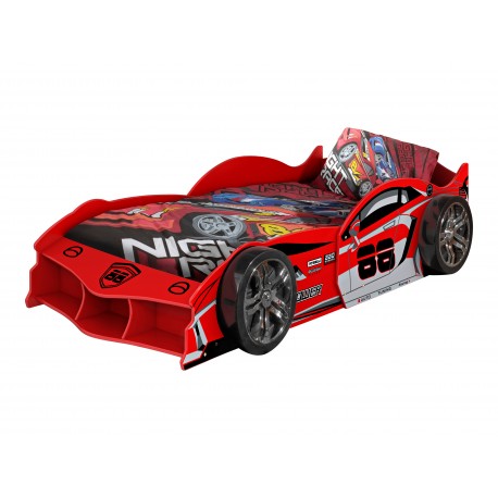 Børneseng bil 90 x 200 cm – rød (Carbeds Max)