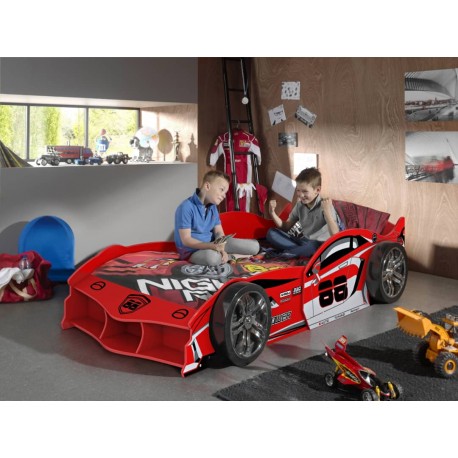 Børneseng bil 90 x 200 cm – rød (Carbeds Max)