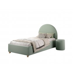 Seng med opbevaring 90 x 200 – Moon, grøn bouclé