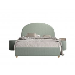 Seng med opbevaring 140 x 200 – Moon, grøn bouclé