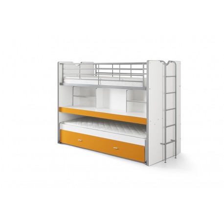 Køjeseng med skrivebord 90 x 200 cm – Orange (Bonny)