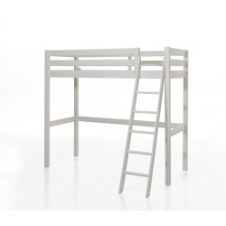 Pino loftseng hvid 90×200 – massiv fyr, lamelbund