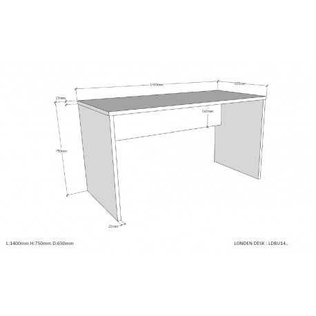 Skrivebord London – hvidt, moderne og enkelt
