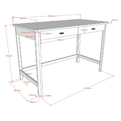 Skrivebord i eg – Forrest Oak, naturlig finish