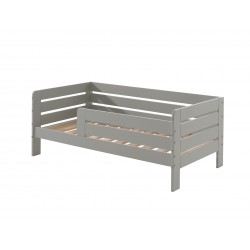 Børneseng 70 x 140 cm – grå juniorseng i massivt fyr (TOD)