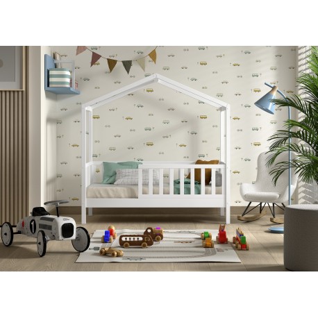 Børneseng hus – Dallas juniorseng 70 x 140 cm, hvid