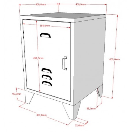 Sengebord metal – Bronxx natbord, denimblå