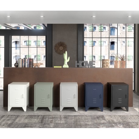 Sengebord metal – Bronxx natbord, denimblå