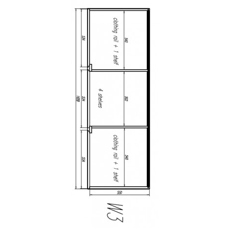 Garderobeskab med skydedøre – Lara, hvid MDF