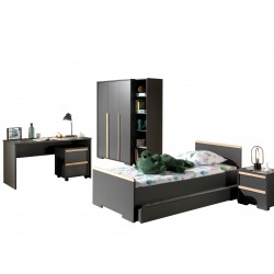 Børneværelse møbelsæt London – 90x200/90x190 cm, antracit